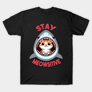 Stay Meowsitive Cat T-Shirt